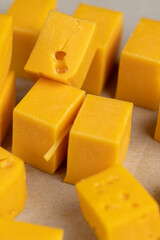 high-quality long-aged orange cheese made from milk