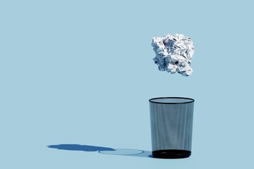 3D illustration of waste basket