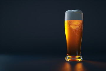 A mug or glass of light beer with foam on an empty tinted background with space for text or inscriptions
