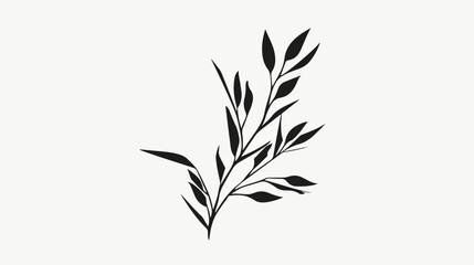 Minimalist tattoo of a plant vector illustration