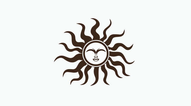sun tattoo icon flat vector modern logo design isolated