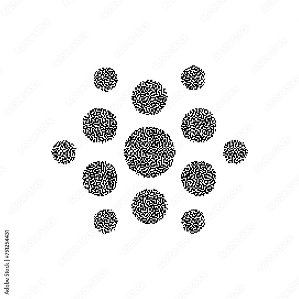 Poster abstract dithering vector shapes objects illustrator forms