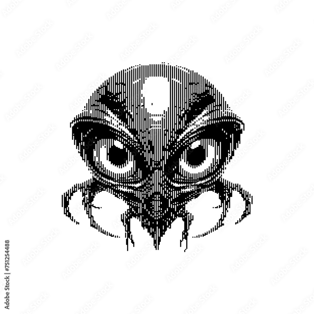 Poster abstract dithering vector shapes objects illustrator forms with generative ai