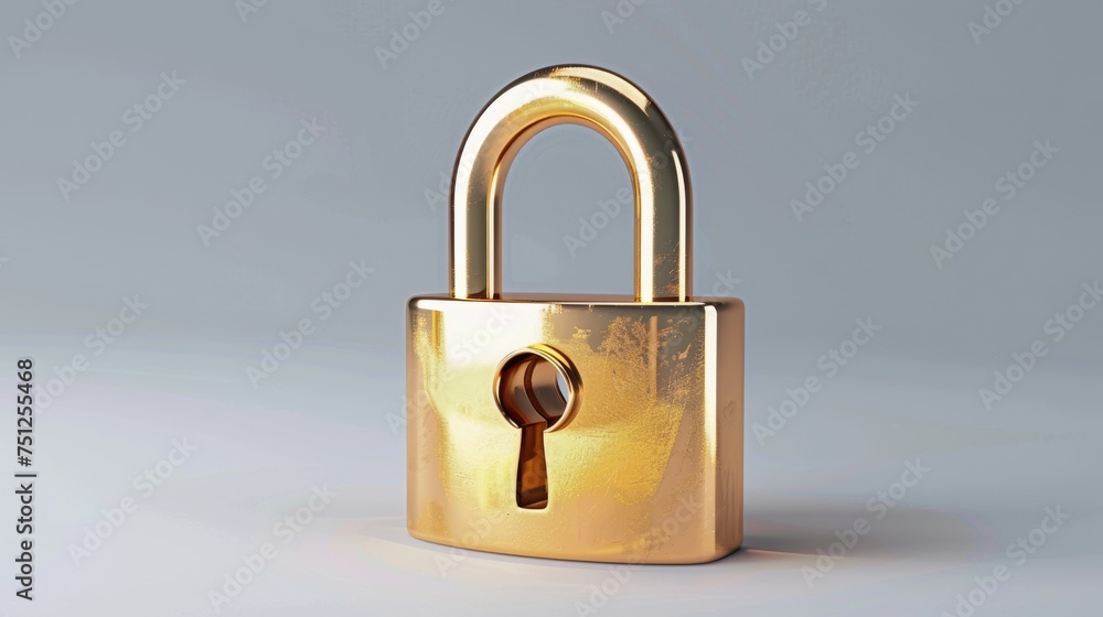 Aufkleber Security and safety. Cartoon creative icon design for web and app isolated on white background. 3D rendering.