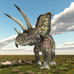 Dinosaurier Pentaceratops in einer Landschaft - 751256027