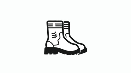 Rubber boots line icon