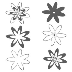 set of flowers