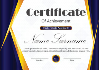 dark and blue certificate design template - obrazy, fototapety, plakaty