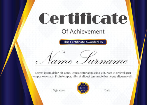 dark and blue certificate design template