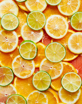 Sliced citrus fruits