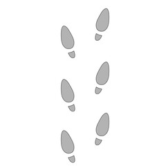 Human step footprints paths. Step by step vector isolated on white background. Trace of foot prints of person in boots. Track from shoe sole prints. Road of human feet.