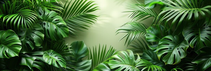 Fototapeta na wymiar Side View Green Tropical Palm Leaf, HD, Background Wallpaper, Desktop Wallpaper