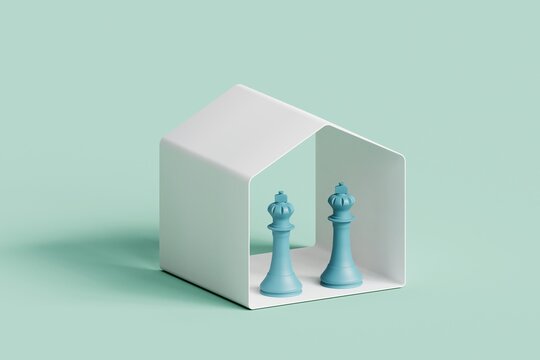 Chess pieces LGBT concept. 3d illustration.