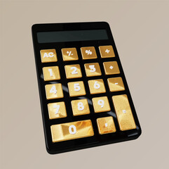 calculator and coins