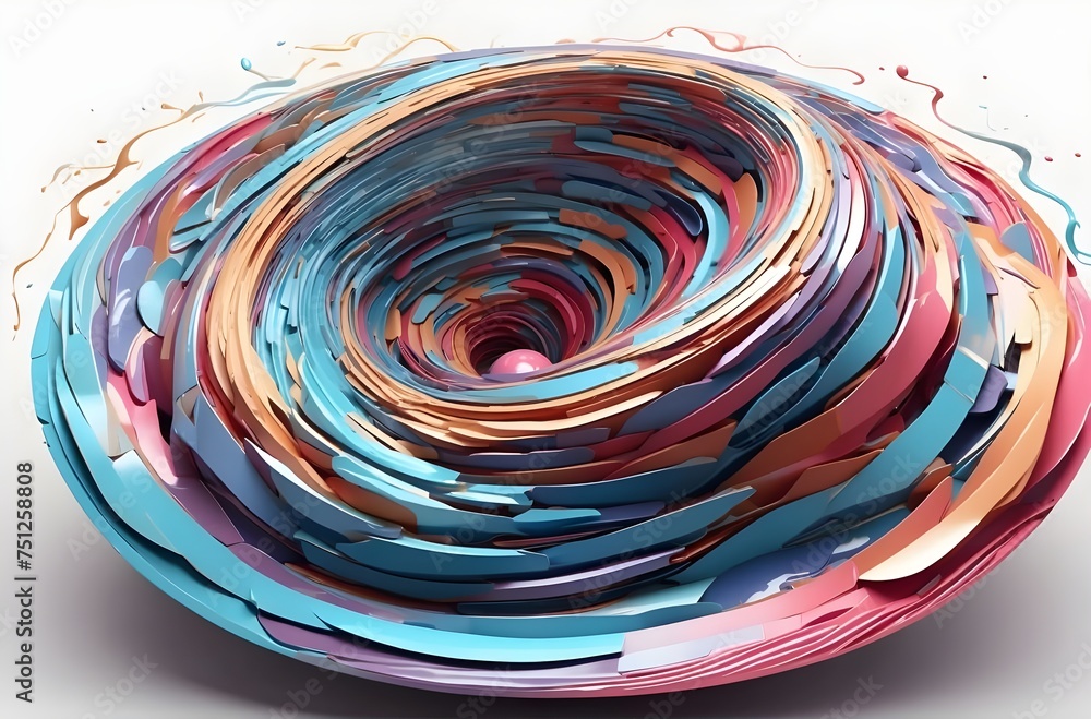 Poster colorful dance of abstract art: a vibrant swirl of colors creating a mesmerizing pattern in a 3d ren