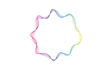 abstract circles lines round frame colorful rainbow isolated on white background with empty space for text