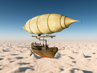 Fantasie Luftschiff über den Wolken - 751259220
