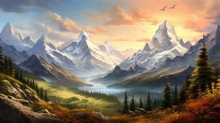 Poster Beautiful mountains landscape © Bushra