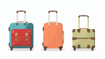 Tourist hand luggage suit case vector
