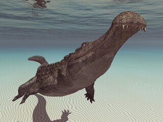 Prähistorisches Krokodil Sarcosuchus Unterwasser  - 751260230