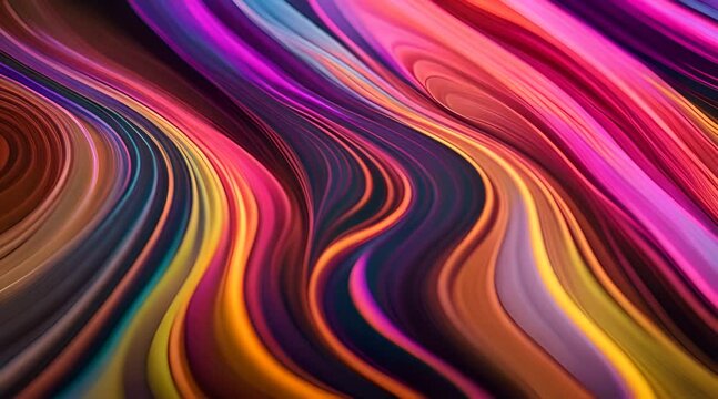 Abstract animation of many multi colored lines, rainbow rays, abstract background, movement to right, transition, changeability and impermanence concept, iridescent colors, gradient. Generative by AI