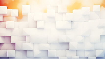 Abstract three-dimensional white background with cubic structure
