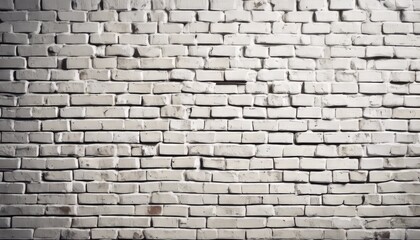 Obraz premium view of aesthetic old white brick wall background horizontal textures in the room image background