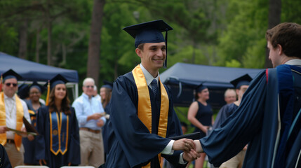 アカデミックガウンを着る若者　卒業イメージ