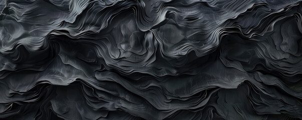 abstract paper background waves from strips of paper in black color