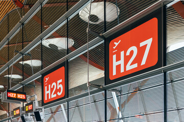 Signboards of boarding gates