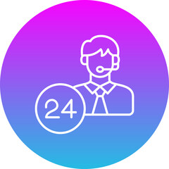 24 Hours Support Icon