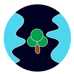 green earth planet concept, icon, world ecology