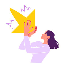 Downward trend woman is trying to stop