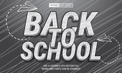 Naklejka premium Editable 3d text style effect - Back To School text effect Template