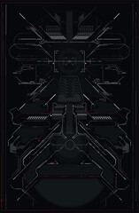 Sci-Fi Futuristic Glowing HUD Display. Technology Screen