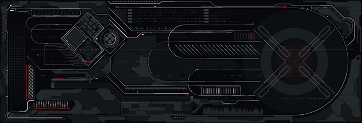 Sci-Fi Futuristic Glowing HUD Display. Technology Screen
