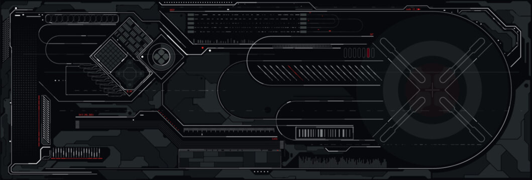 Sci-Fi Futuristic Glowing HUD Display. Technology Screen