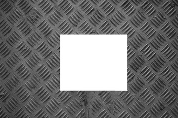 rectangle frame in Background of metal diamond pattern, texture plate. aluminum Steel Plate backdrop. diamond grey, gray iron background.