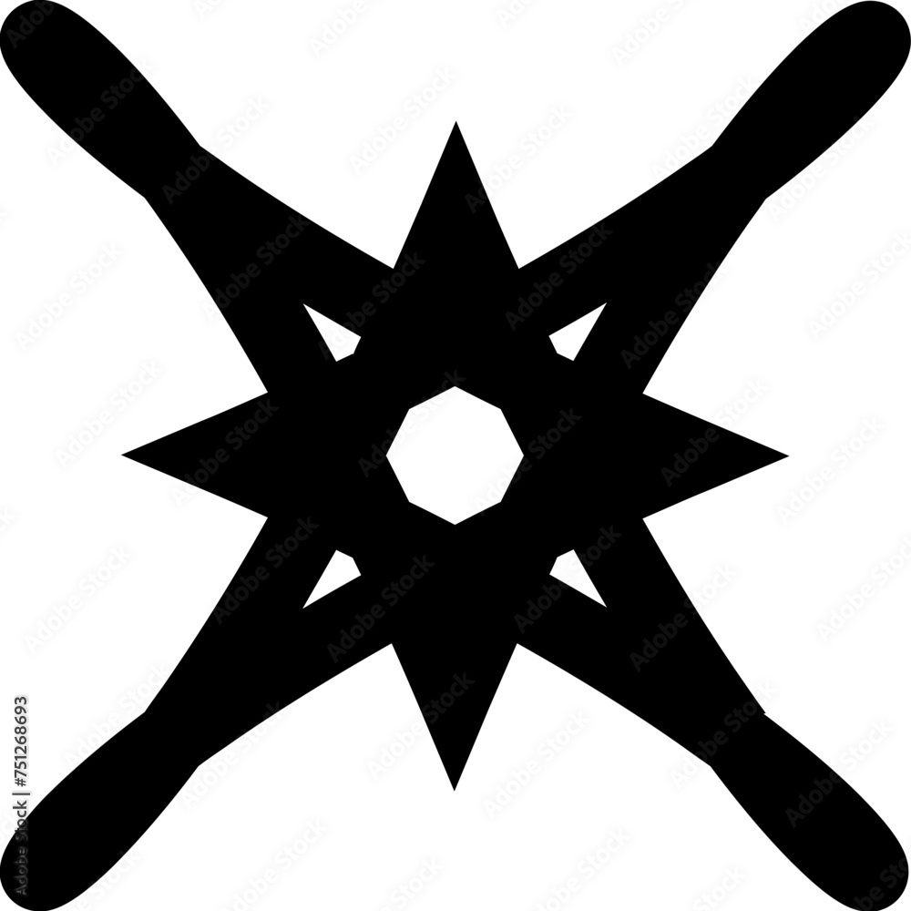 Poster abstract vector shape object flower star pattern