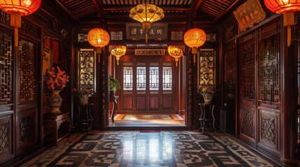 Fototapeta na wymiar a room in Chinese style