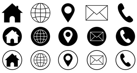 Set of contact us icons. Symbol for website design, logo, app, UI. Vector illustration, EPS10