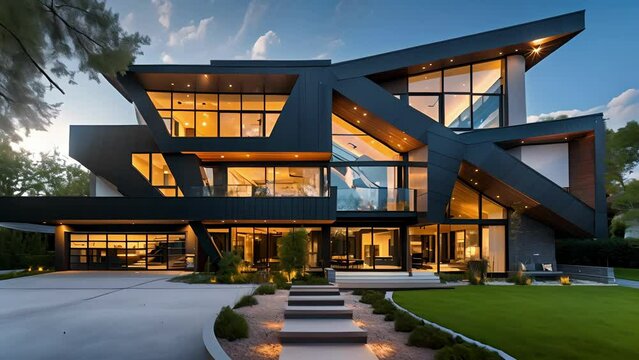 Designed with a keen eye for geometry this house showcases a series of intersecting planes and interlocking volumes that make for a truly unique and dynamic appearance.