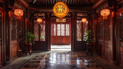 Fototapeta na wymiar a room in Chinese style