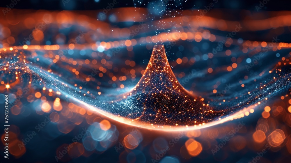 Aufkleber conceptual image of a big data or sales funnel composed of points, lines, and shapes shaped like pla