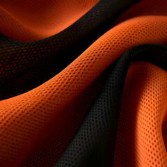 abstract background of orange and black carbon fiber composite material. 3d render illustration
