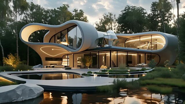 Step into a world of innovative design with this stunning home where parametric elements create a sense of movement and fluidity throughout the living spaces.