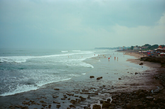 Scenic tranquil view of Batu Balong beach on Bali