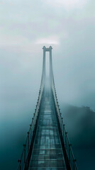 A broken bridge extending into a toxic fog, the fog swirling as you move your phone, mobile phone wallpaper or advertising background