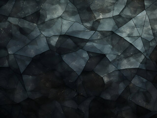 Abstract background of black and blue cracked stone. Fantasy fractal texture. Digital art. 3D rendering.