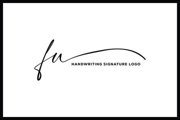 FU initials Handwriting signature logo. FU Hand drawn Calligraphy lettering Vector. FU letter real estate, beauty, photography letter logo design.